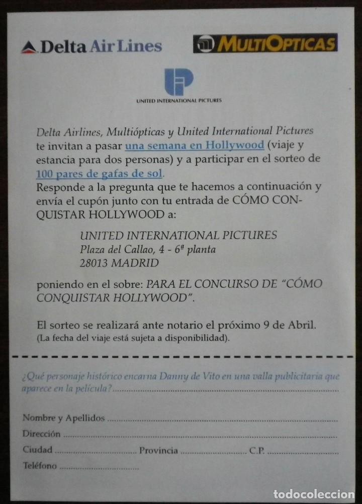 Cine: C&oacute;mo conquistar Hollywood - Folleto original con sorteo en el reverso - Foto 2