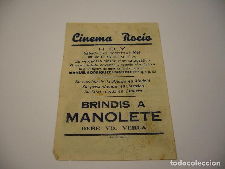 Cine: BRINDIS A MANOLETE SIMPLE - Foto 2