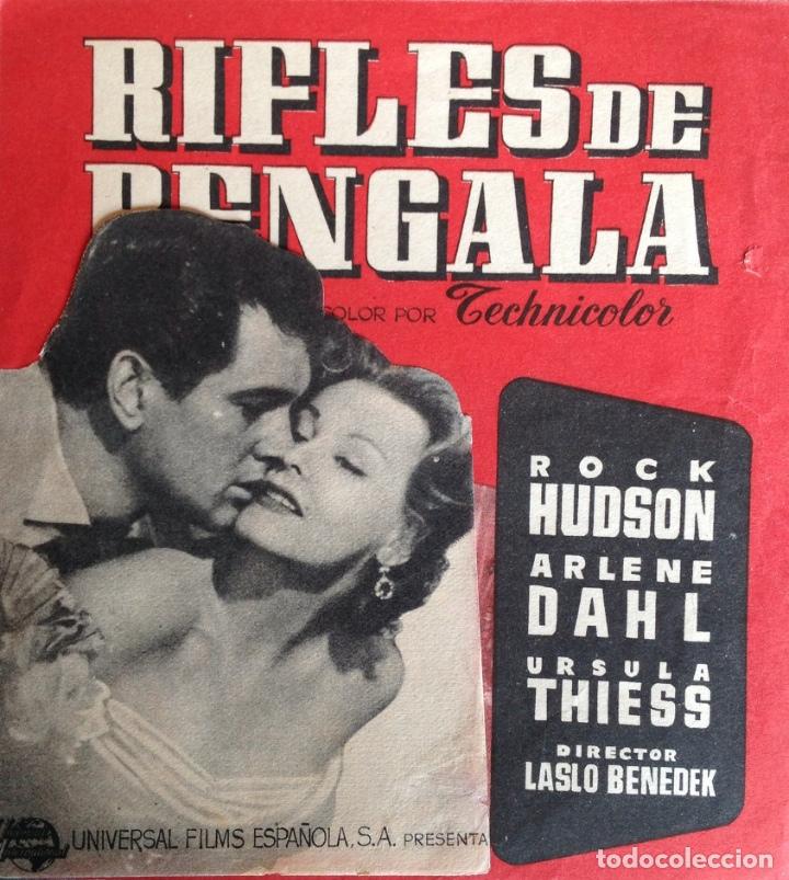 Cine: Rock Hudson programa d&iacute;ptico troquelado Rifles de bengala  Folleto - Foto 1