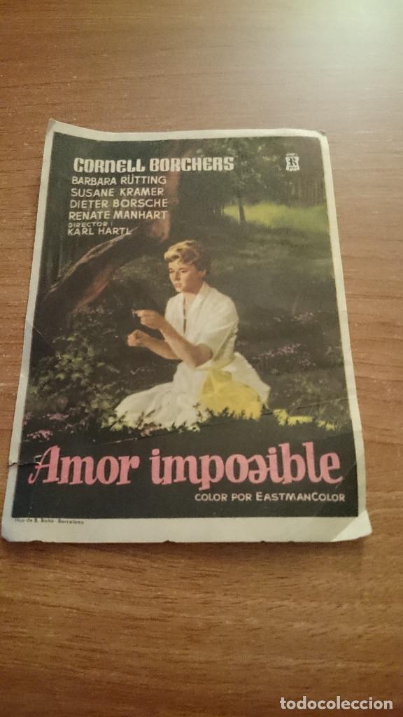 Cine: FOLLETO DE MANO PELICULA AMOR IMPOSIBLE