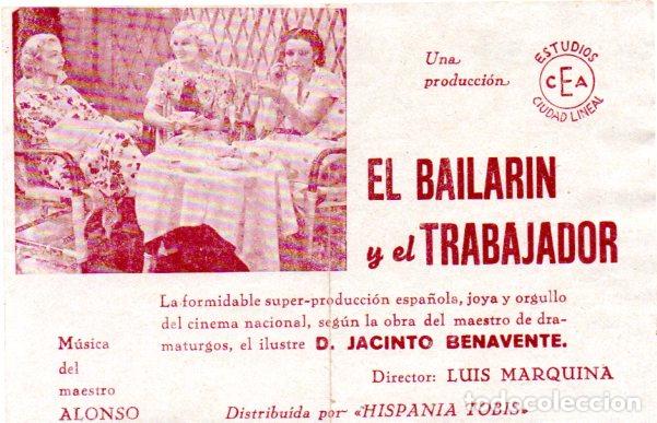 Cine: PROGRAMA DE CINE DOBLE. EL BAILARIN Y EL TRABAJADOR - Foto 1