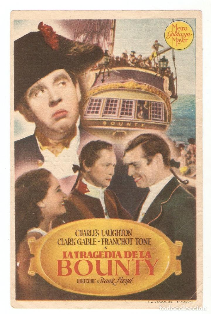  Flyers Publicitaires de films Anciens: LA TRAGEDIA DE LA BOUNTY - CHARLES LAUGHTON, CLARK GABLE, FRANCHOT TONE - MGM - CINEMA LIRBA