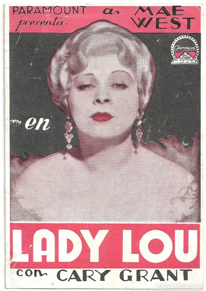 Cine: PTCC 329 LADY LOU PROGRAMA DOBLE PARAMOUNT negro CARY GRANT MAE WEST A - Foto 1
