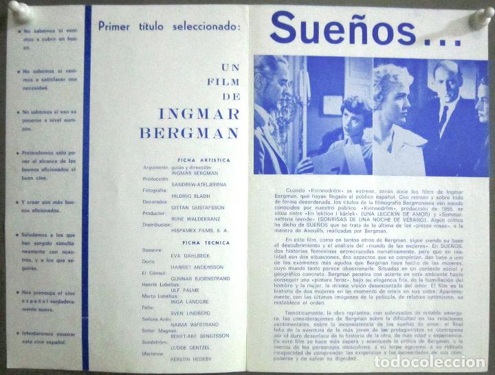 Cine: PTEB 108 SUE&Ntilde;OS PROGRAMA DOBLE CINE PUBLI INGMAR BERGMAN - Foto 2