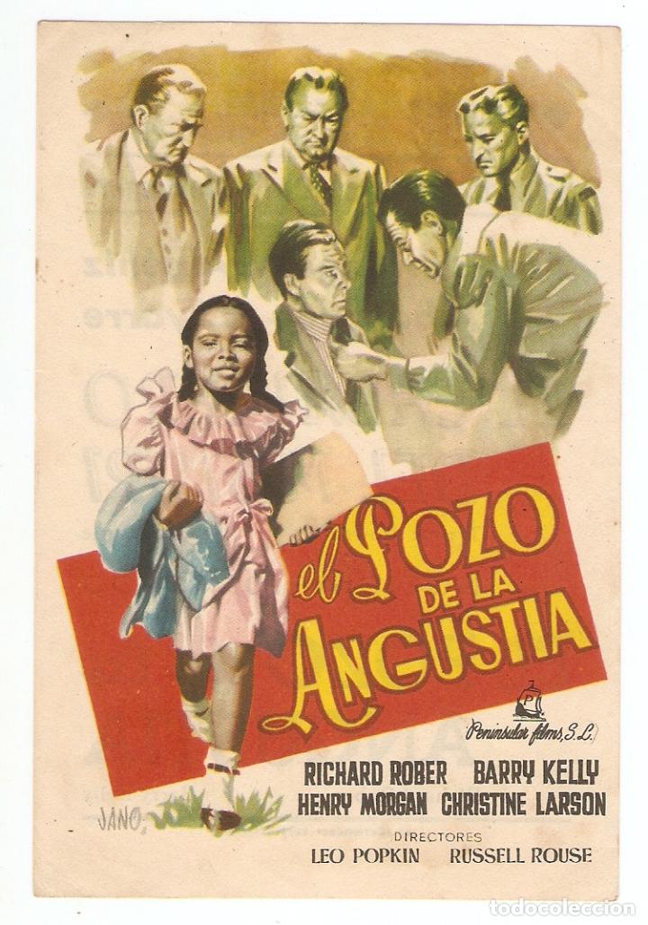 Folhetos de m&atilde;o de filmes antigos de cinema: EL POZO DE LA ANGUSTIA - RICHARD ROBER, BARRY KELLY, HENRY MORGAN - JANO - CINE LAS ARENAS