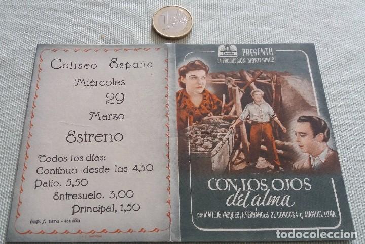 Cine: Programa de mano de cine. Original. Con los ojos del alma. - Foto 1