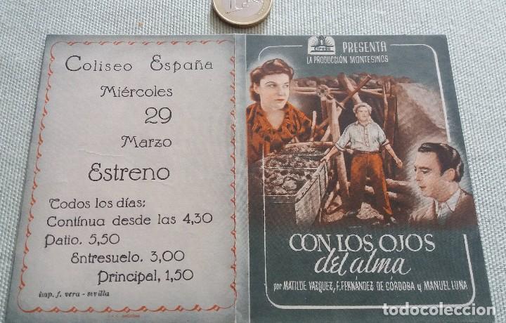 Cine: Programa de mano de cine. Original. Con los ojos del alma. - Foto 2
