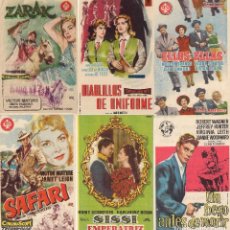 Cine: 6 FOLLETOS DE MANO - CINE PALAFOX ZARAGOZA - SAFARI, ZARAK, ELLOS Y ELLAS + 3 (1957).. Lote 114748827