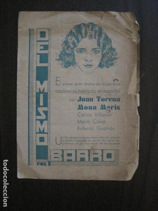 Cine: PROGRAMA CINE DOBLE - DEL MISMO BARRO - TEATRO ALBENIZ 1930 -VER FOTOS -(C-4.127)