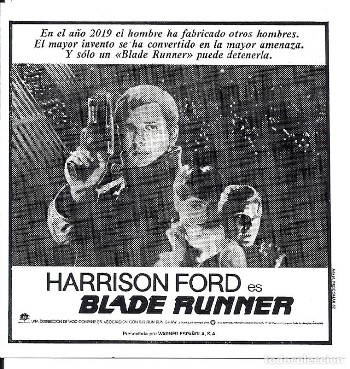 Cine: BLADE RUNNER PROGRAMA CLICHE WARNER HARRISON FORD RIDLEY SCOTT 4 - Foto 1