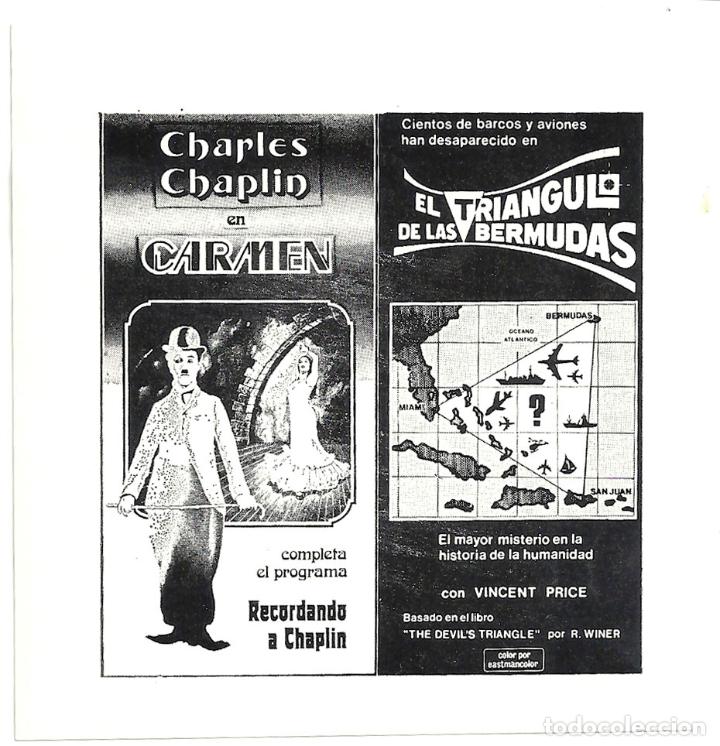Cine: CARMEN / EL TRIANGULO DE LAS BERMUDAS PROGRAMA CLICHE CHARLES CHAPLIN VINCENT PRICE - Foto 1