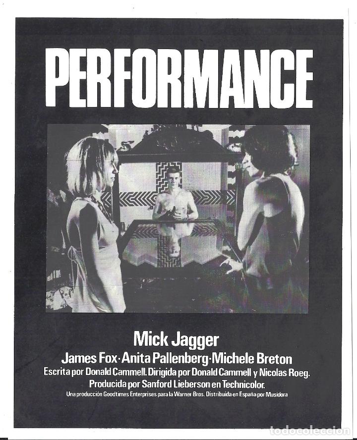 Cine: PERFORMANCE PROGRAMA CLICHE MUSIDORA MICK JAGGER - Foto 1