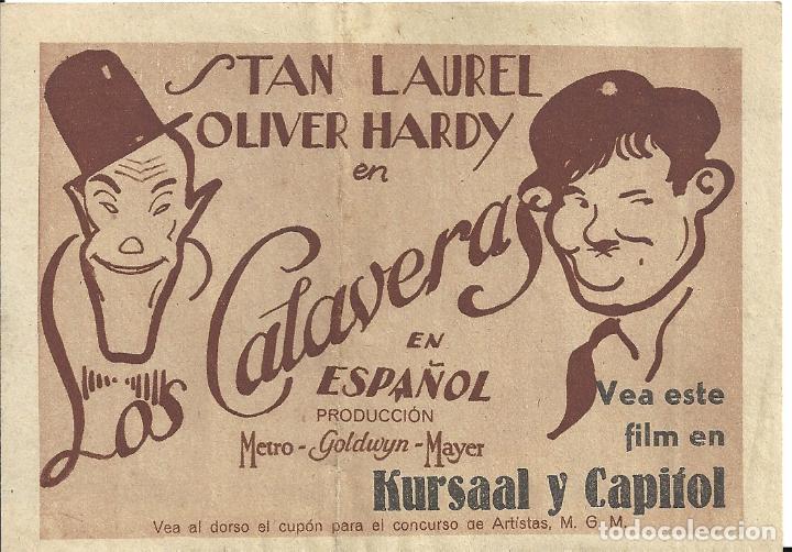 Cine: PTCC7 24 LOS CALAVERAS PROGRAMA DOBLE MGM STAN LAUREL OLIVER HARDY - Foto 1