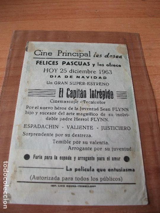 Cine: PROGRAMA DE MANO - CINE  EL CAPITAN INTREPIDO 1963  pdeluxe - Foto 2