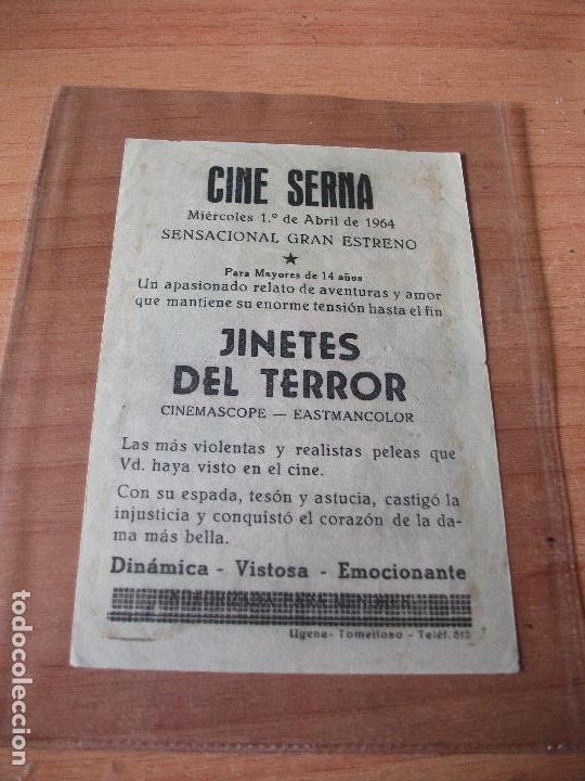 Cine: PROGRAMA DE MANO - CINE  JINETES DEL TERROR  1964 PDELUXE - Foto 2