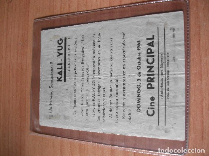 Cine: PROGRAMA DE MANO - CINE KALI - YUG 1965 PDELUXE - Foto 2