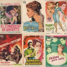 Cine: 6 FOLLETOS DE MANO - CINE COSO ZARAGOZA - LA REINA LUISA, PADRES E HIJOS + 4 (1958).. Lote 114225631