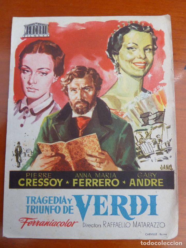 Cine: tragedia y triunfo de verdi folleto de mano original perfecto estado