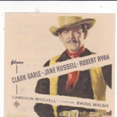 Cine: LOS IMPLACABLES CON CLARK GABLE, JANE RUSSELL, ROBERT RYAN AÑO 1960 CON PUBLICIDAD. Lote 115598975