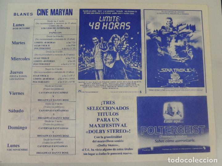 Cine: star trek II poltergeist cavernas fantasmas limite 48  - folleto de mano local original cine impreso