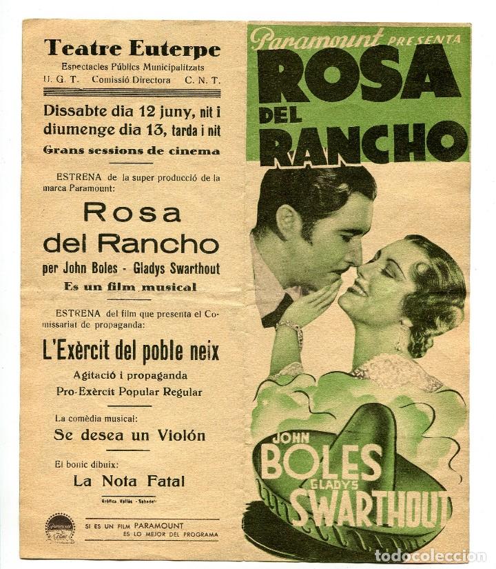 Cine: ROSA DEL RANCHO, con John Boles.