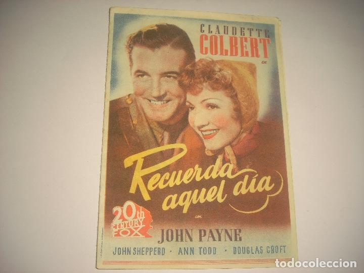 Cine: RECUERDA AQUEL DIA, PROGRAMA DOBLE SIN PUBLICIDAD - Foto 1
