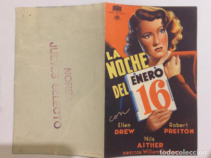 Cine: PROGRAMA LA NOCHE DEL 16 DE ENERO (DOBLE). SELLO NORBA. - Foto 1