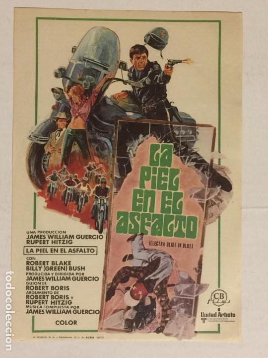  Flyers Publicitaires de films Anciens: FOLLETO DE MANO LA PIEL EN EL ASFALTO. SIN PUBLICIDAD.