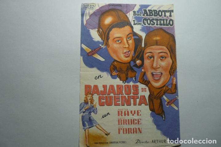 Cine: PROGRAMA PAJAROS DE CUENTA.- ABBOT Y COSTELLO - PUBLICIDAD - Foto 1