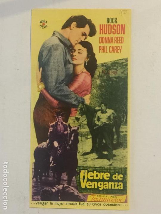  Flyers Publicitaires de films Anciens: FOLLETO DE CINE FIEBRE DE VENGANZA. SIN PUBLICIDAD.