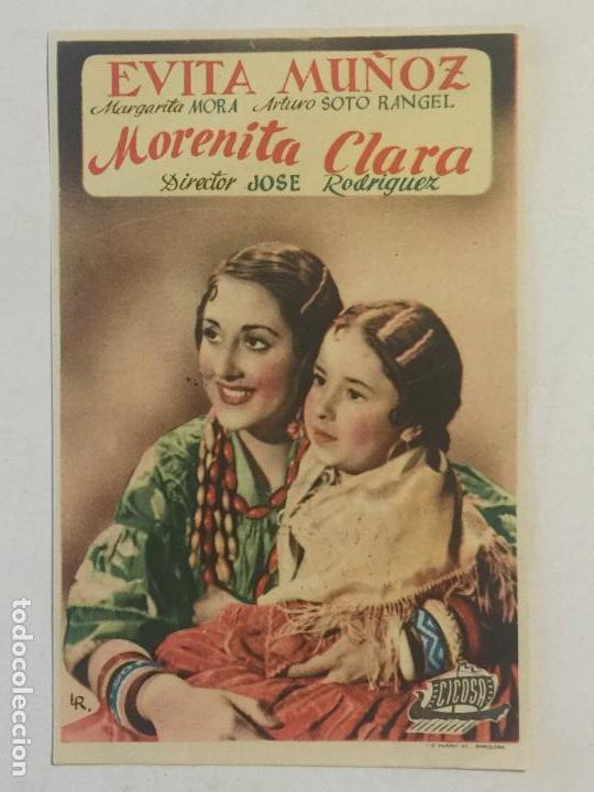 Cine: PROGRAMA DE CINE MORENITA CLARA. SELLO EN EL REVERSO. - Foto 1