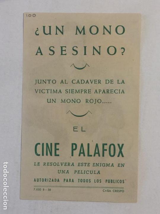 Cine: PROGRAMA DE CINE, EL MISTERIO DEL MONO ROJO. CINE PALAFOX. - Foto 2