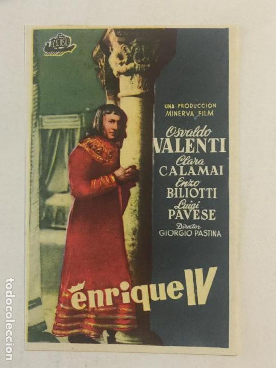  Flyers Publicitaires de films Anciens: PROGRAMA DE CINE, ENRIQUE IV. SIN PUBLICIDAD.