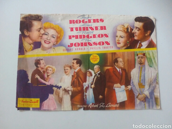 Cine: PROGRAMA DE MANO DOBLE. FIN DE SEMANA. GINGER ROGERS LANA TURNER. - Foto 1