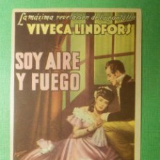 Cine: FOLLETO DE MANO - CINE - FILM - PELÍCULA - SOY AIRE Y FUEGO . Lote 118742743