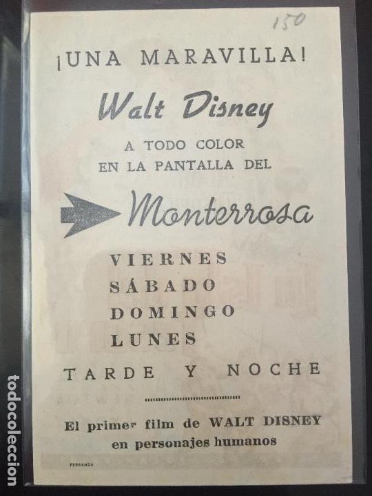 Cine: PROGRAMA DE CINE LA ISLA DEL TESORO DE WALT DISNEY. CINE MONTERROSA. - Foto 2