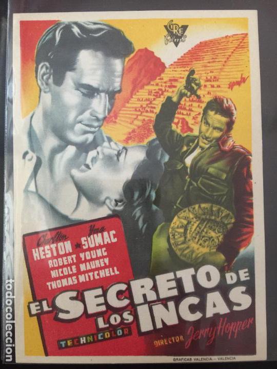 Cine: PROGRAMA DE CINE LOS SECRETOS DE LOS INCAS CON CHARLTON HESTON. SIN PUBLICIDAD.