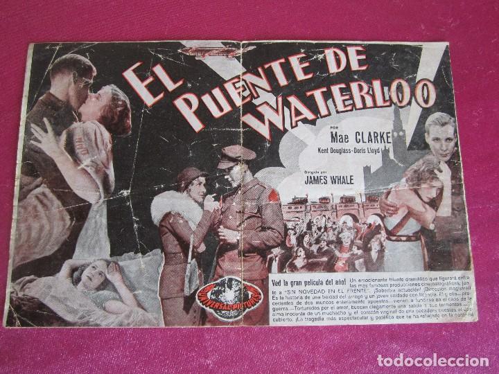 Cine: EL PUENTE DE WATERLOO MAE CLARKE PROGRAMA DE CINE C16 - Foto 3