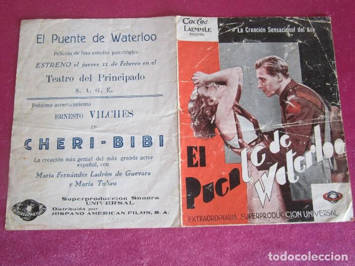 Cine: EL PUENTE DE WATERLOO MAE CLARKE PROGRAMA DE CINE C16 - Foto 4