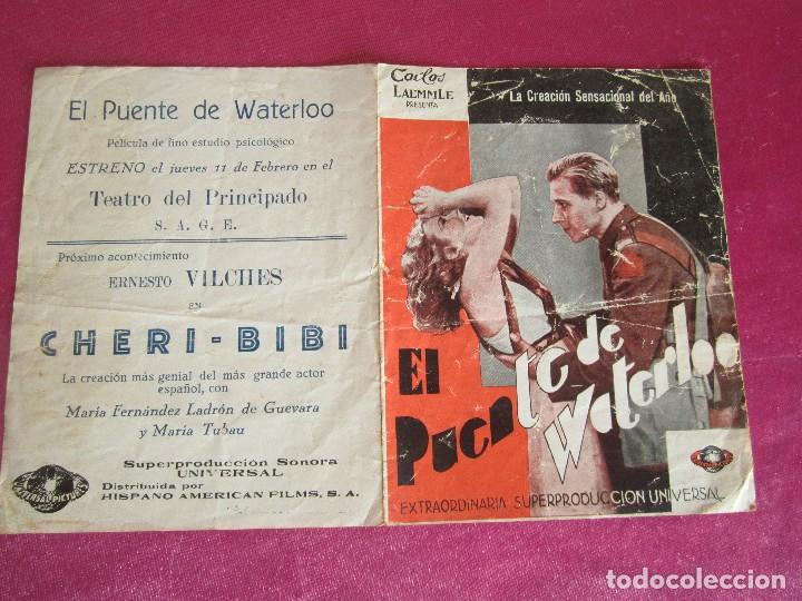 Cine: EL PUENTE DE WATERLOO MAE CLARKE PROGRAMA DE CINE C16 - Foto 6