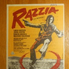 Cine: FOLLETO DE MANO CINE - PELÍCULA FILM - RAZZIA - LA REDADA - EMPRESA SALA MERCÉ - AREYNS DE MAR 1973
