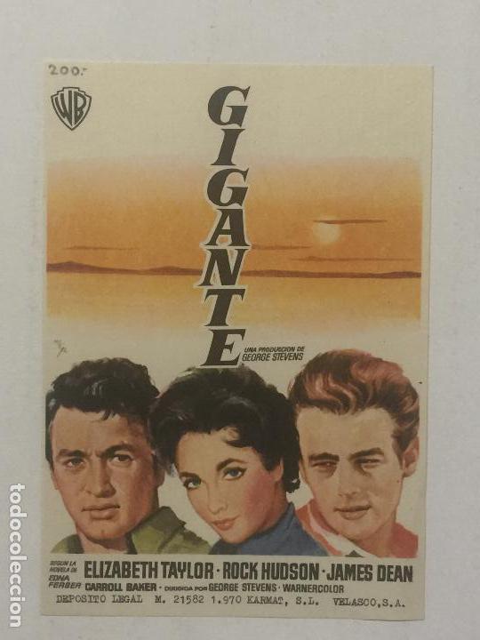 Cine: PROGRAMA DE CINE GIGANTE CON JAMES DEAN. SIN PUBLICIDAD.