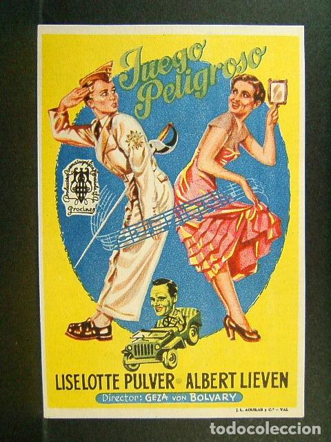 Cine: JUEGO PELIGROSO-CINEMA VICTORIA-SAN FELIU DE GUIXOLS-GEZA VON BOLVARY-LISELOTTE PULVER-1954-PERFECTO