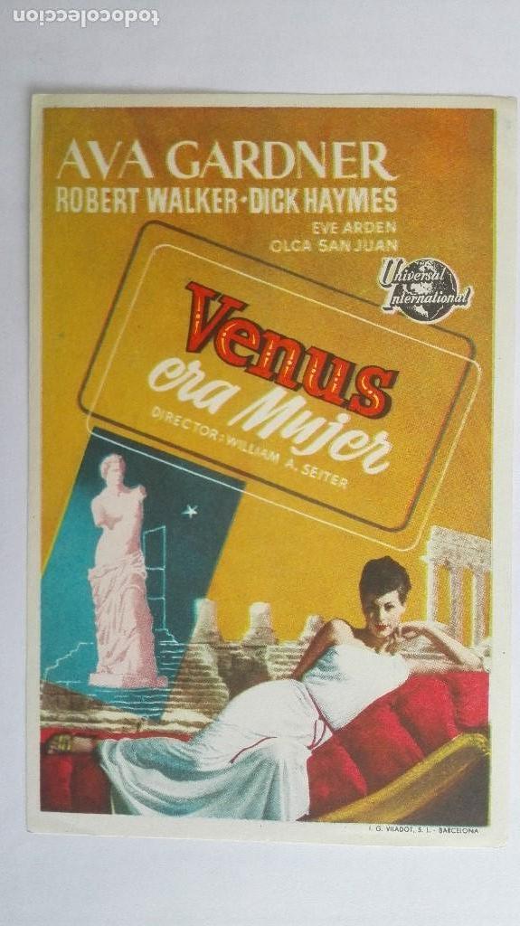 Cine: FOLLETO DE CINE, VENUS ERA MUJER CON AVA GARDNER, A&Ntilde;OS 60, SIN PUBLICIDAD, ORIGINAL