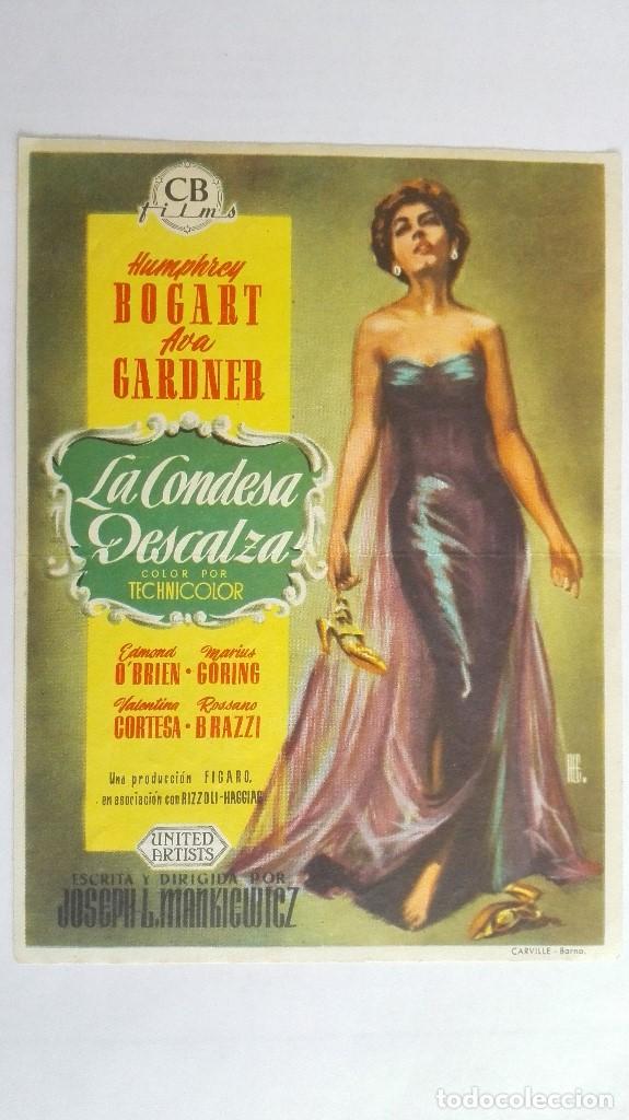 Cine: FOLLETO DE CINE, LA CONDESA DESCALZA CON AVA GARDNER, A&Ntilde;OS 60, SIN PUBLICIDAD, ORIGINAL