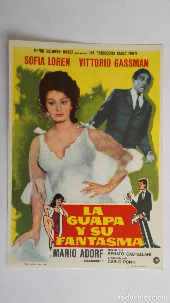 Cine: FOLLETO DE CINE, LA GUAPA Y SU FANTASMA CON SOFIA LOREN, A&Ntilde;OS 60, SIN PUBLICIDAD, ORIGINAL