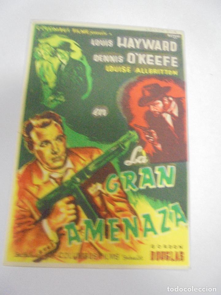 Folhetos de m&atilde;o de filmes antigos de cinema: PROGRAMA DE CINE. C/P. LA GRAN AMENAZA