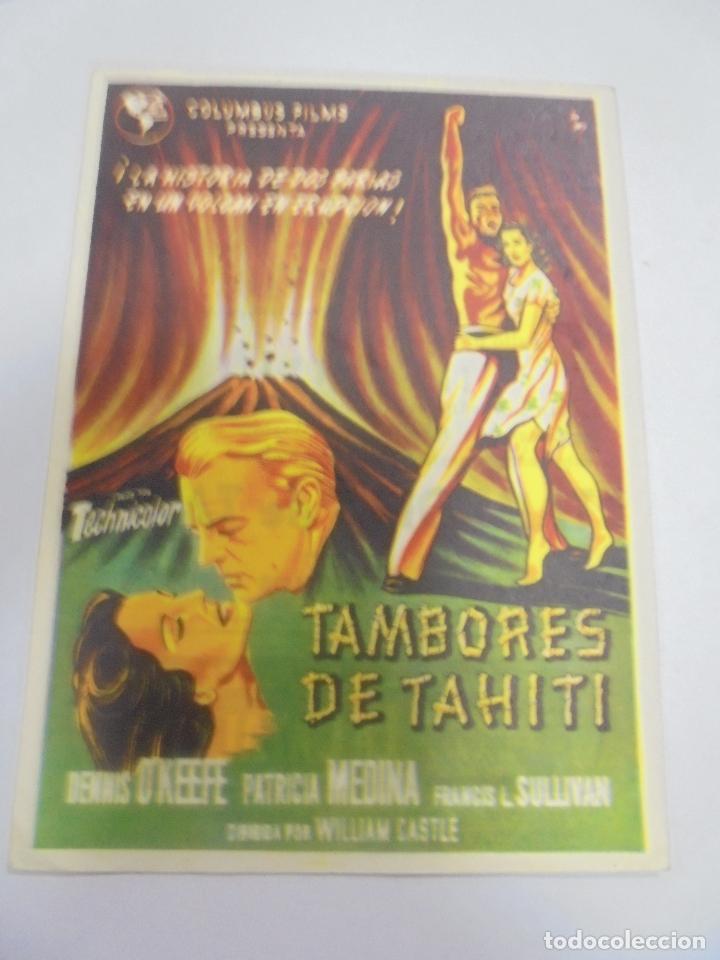 Folhetos de m&atilde;o de filmes antigos de cinema: PROGRAMA DE CINE. C/P. TAMBORES DE HAITI