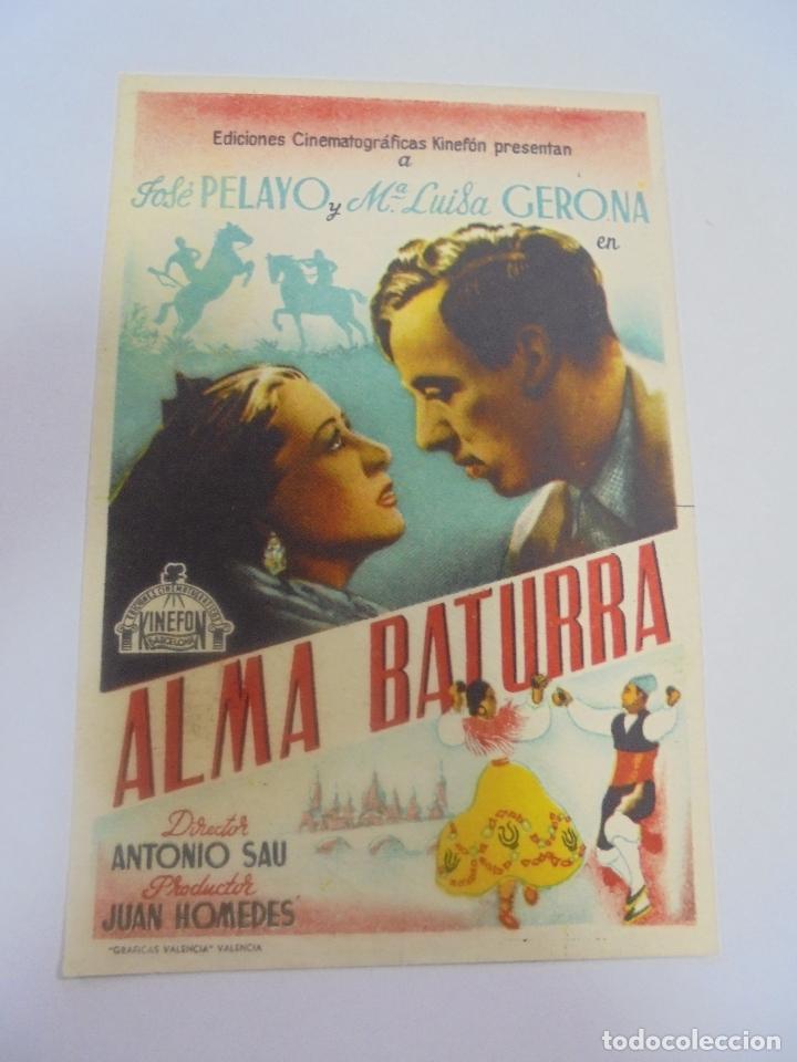  Foglietti di film di film antichi di cinema: PROGRAMA DE CINE. S/P. ALMA BATURA