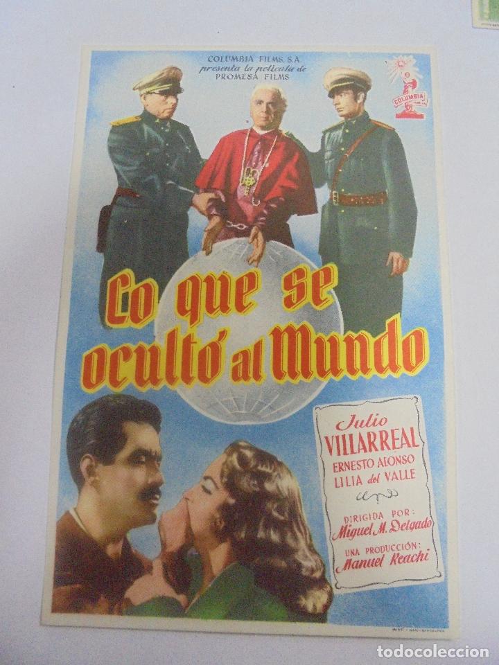  Foglietti di film di film antichi di cinema: PROGRAMA DE CINE. S/P. LO QUE SE OCULTO AL MUNDO